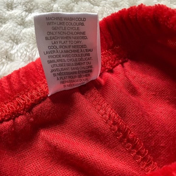 Red Velour Pants 12 Months 12M - Picture 3 of 4